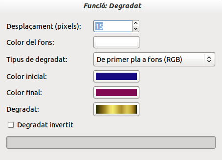 Opcions de «Degradat»