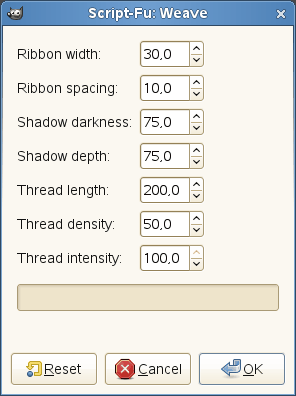 Opcions del filtre «Teixit de cistella»