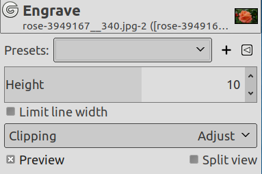 Opcions del filtre «Gravat»