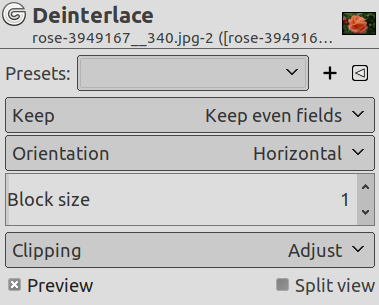 Opcions del filtre Desentrellaça