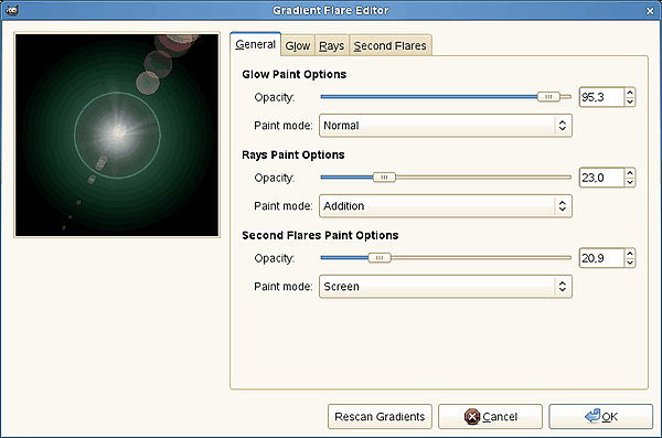 Opcions de l'editor (General) «Espurneig gradual»