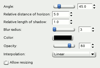 Opcions del filtre «Perspectiva»