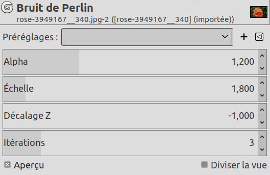 Opcions del filtre «Soroll Perlin»