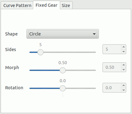 Opcions (Engranatge fix) del filtre «Espirògraf»