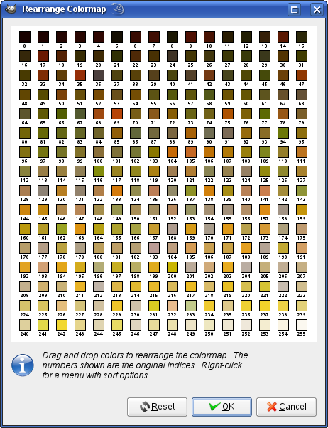 La finestra «Ajusta el mapa de colors»