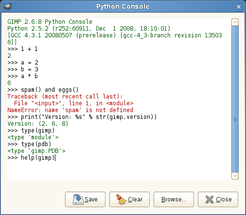 La consola Python