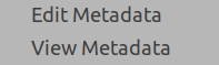El submenú «Metadades» del menú «Imatge»