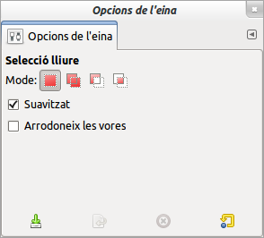 Opcions d'eina per a l'eina Llaç