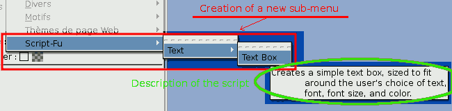 El menú de l'script.