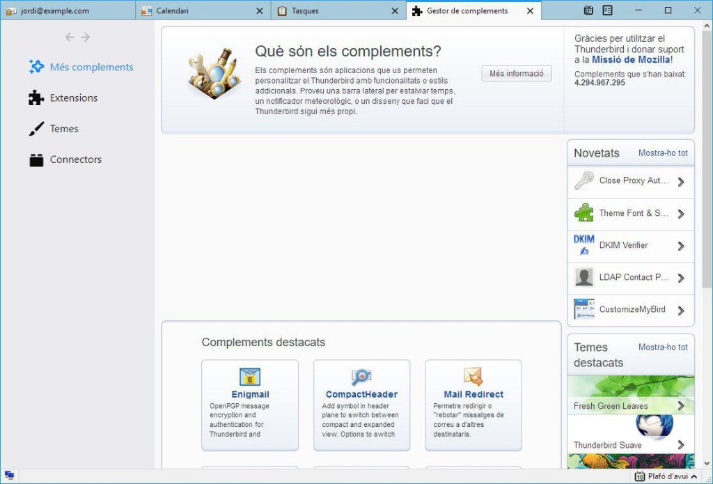 Gestor de complements del Thunderbird