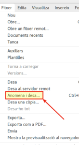 LibreOffice - Anomena i desa