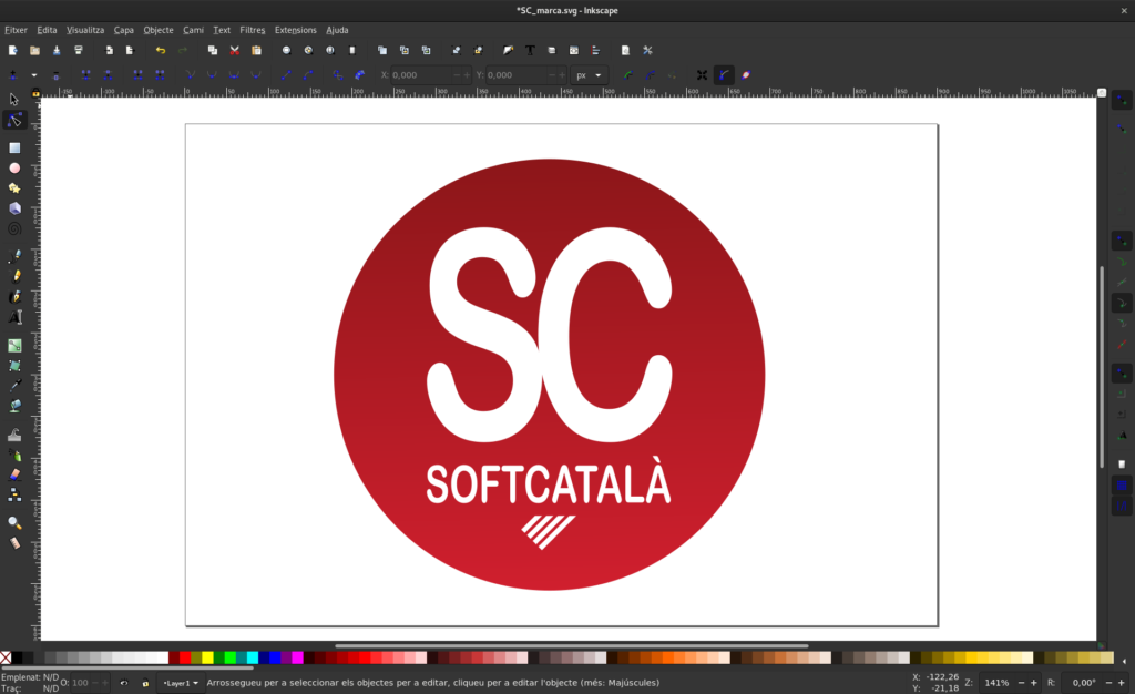 Captura de pantalla l'Inkscape 1.0 en català